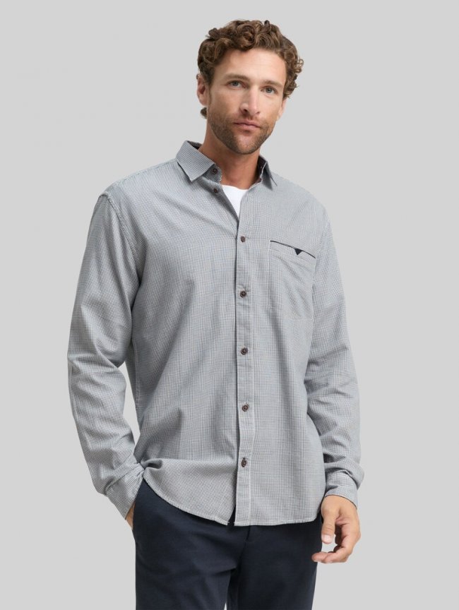 Tom Tailor Regular Fit Hemd mit Brusttasche - Blue Small Structure Tom Tailor Regular Fit Hemd mit Brusttasche - Blue Small Structure