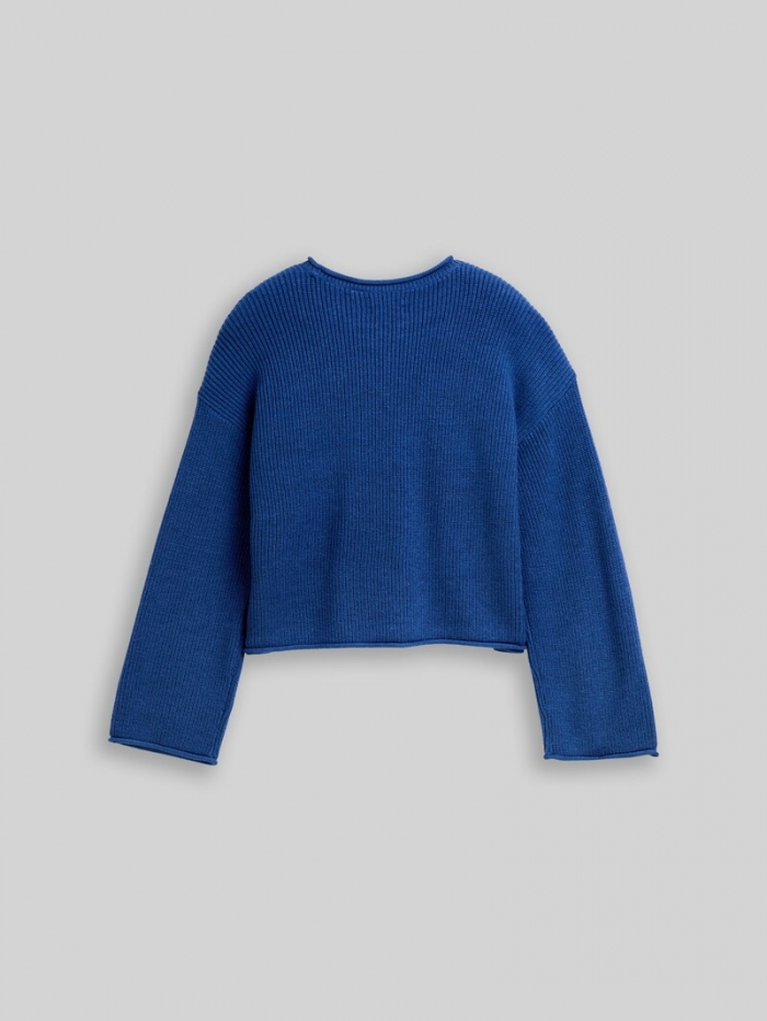 Tom Tailor Cropped Strickpullover - Sicilian Blue Tom Tailor Cropped Strickpullover - Sicilian Blue