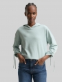Tom Tailor Loose Fit Langarmshirt mit Kapuze - Silver Cloud Blue Melange Tom Tailor Loose Fit Langarmshirt mit Kapuze - Silver Cloud Blue Melange