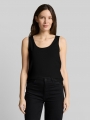 Tom Tailor Slim Fit Top mit Rundhalsausschnitt - Deep Black Tom Tailor Slim Fit Top mit Rundhalsausschnitt - Deep Black