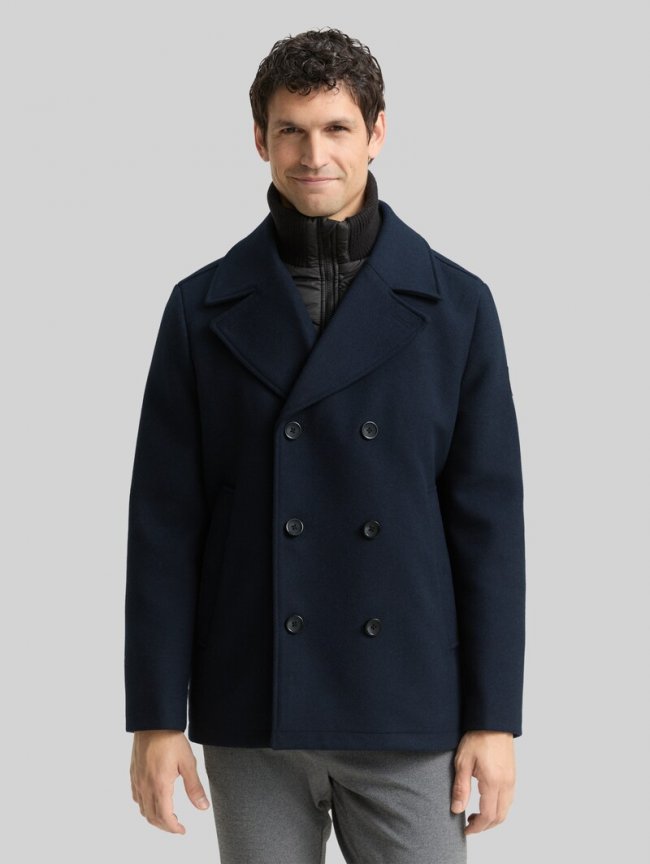 Tom Tailor 2-in-1 Wolljacke mit abnehmbarer Innenjacke - Sky Captain Blue Tom Tailor 2-in-1 Wolljacke mit abnehmbarer Innenjacke - Sky Captain Blue