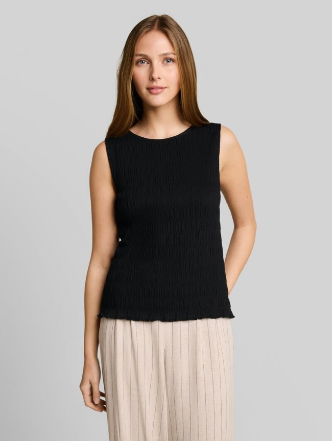 Tom Tailor Smock Top mit Stretch - Deep Black Tom Tailor Smock Top mit Stretch - Deep Black