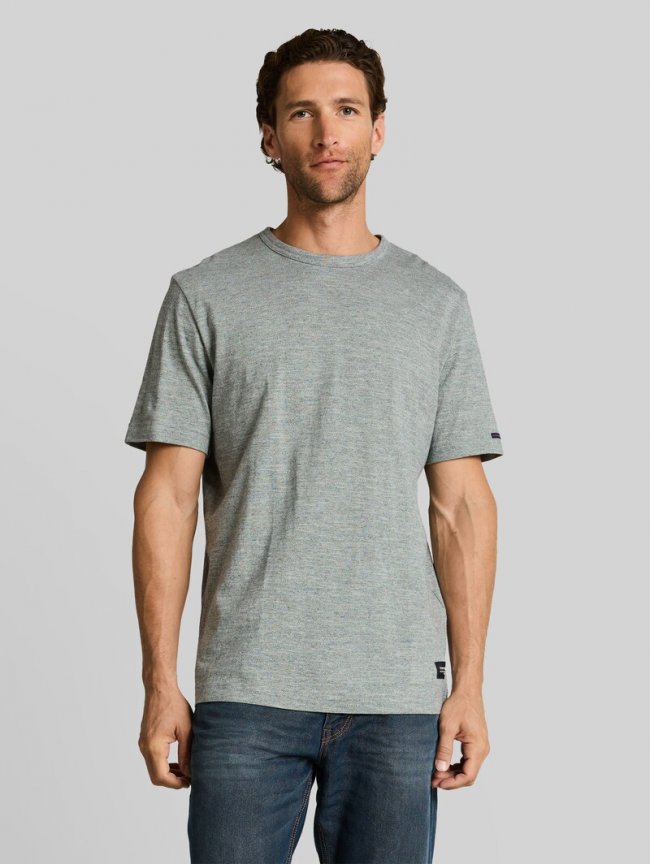Tom Tailor T-Shirt in Melange-Optik - Green Navy Injected Tom Tailor T-Shirt in Melange-Optik - Green Navy Injected