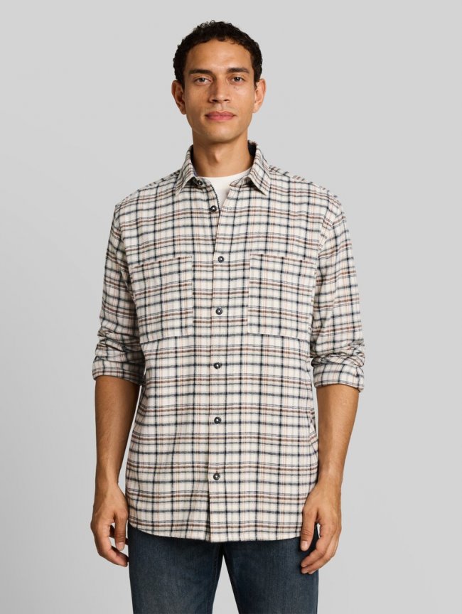 Tom Tailor Comfort Fit Flanell-Hemd mit Karomuster - White Based Mint Check Tom Tailor Comfort Fit Flanell-Hemd mit Karomuster - White Based Mint Check
