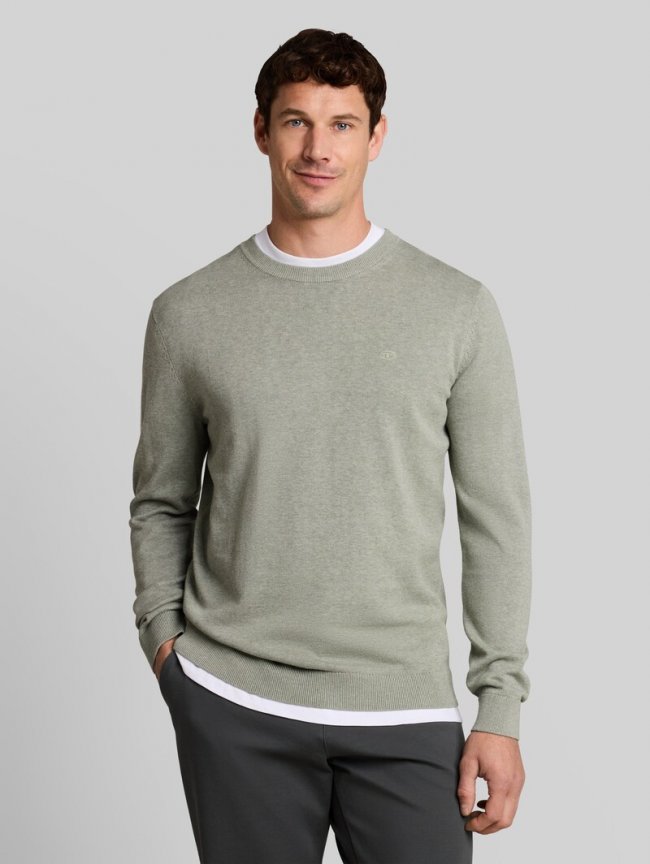 Tom Tailor Basic Strickpullover aus Baumwolle - Iron Mint Melange Tom Tailor Basic Strickpullover aus Baumwolle - Iron Mint Melange