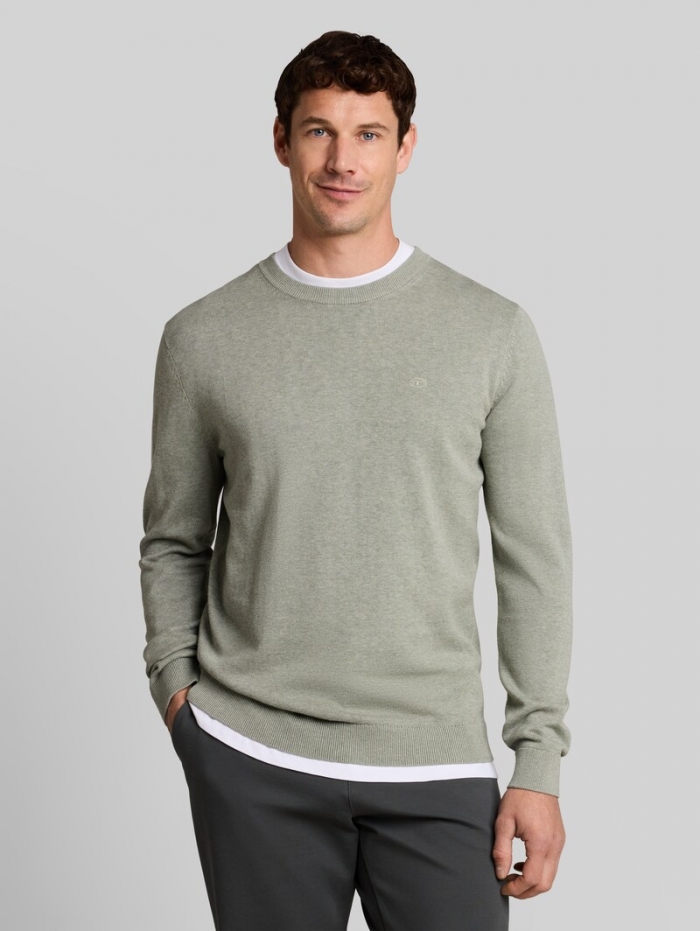 Tom Tailor Basic Strickpullover aus Baumwolle - Iron Mint Melange Tom Tailor Basic Strickpullover aus Baumwolle - Iron Mint Melange