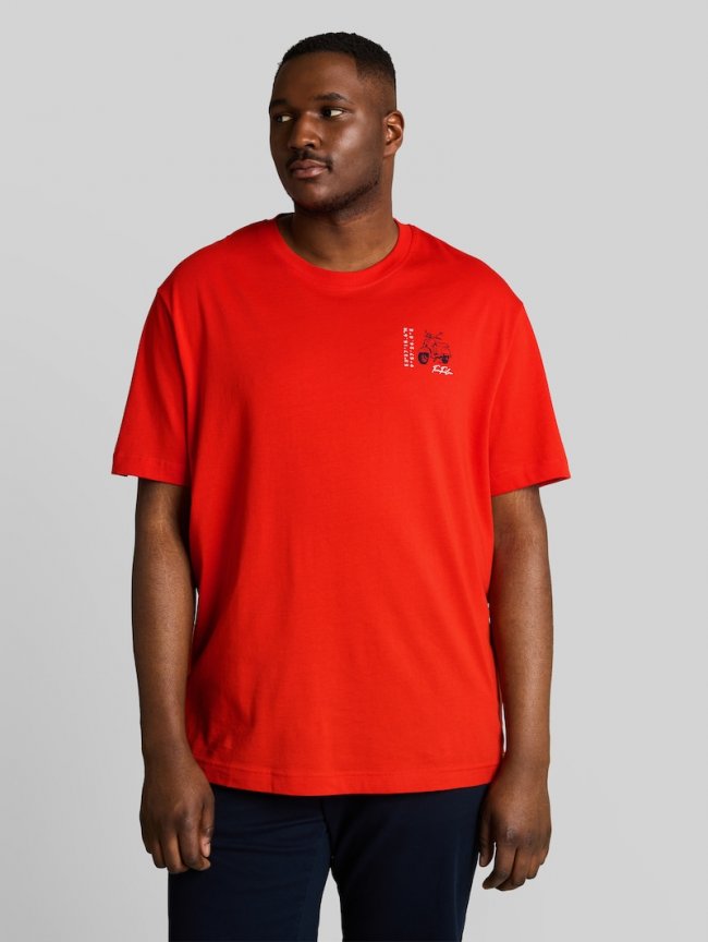 Tom Tailor Plus Size - T-Shirt mit Print - Orange Red Tom Tailor Plus Size - T-Shirt mit Print - Orange Red