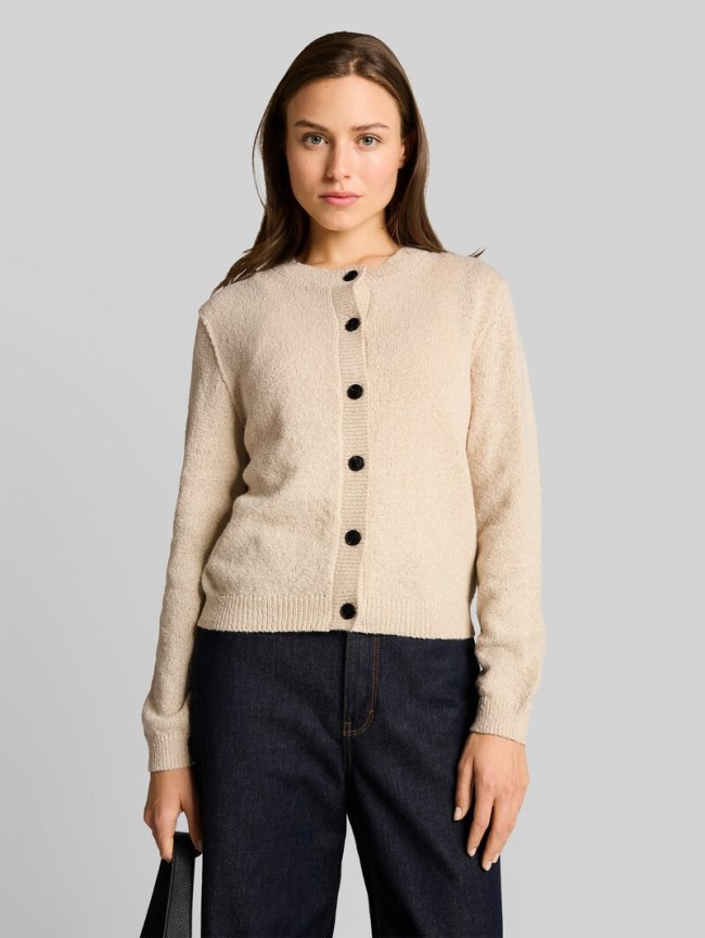 Tom Tailor Cardigan mit Rundhalsausschnitt - Sand Stone Beige Tom Tailor Cardigan mit Rundhalsausschnitt - Sand Stone Beige