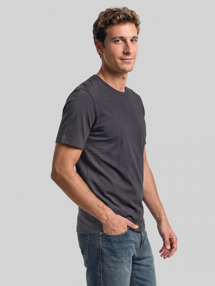 Tom Tailor Piqué T-Shirt mit Stretch - Tarmac Grey Tom Tailor Piqué T-Shirt mit Stretch - Tarmac Grey