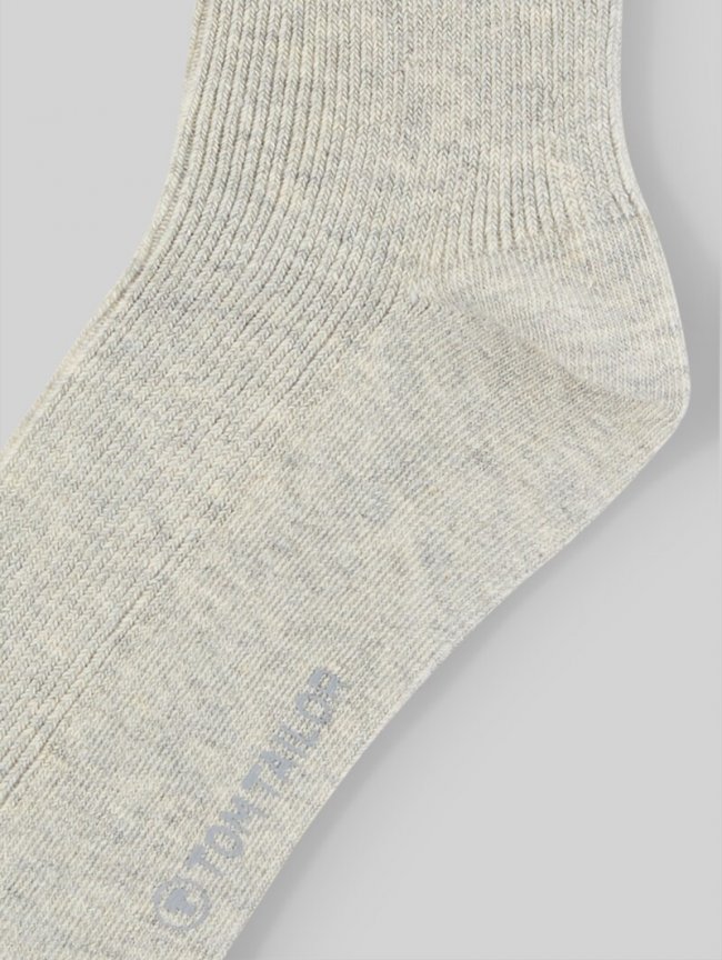 Tom Tailor Socken im 4er-Pack mit Rüschensaum - Light Grey Melange Tom Tailor Socken im 4er-Pack mit Rüschensaum - Light Grey Melange
