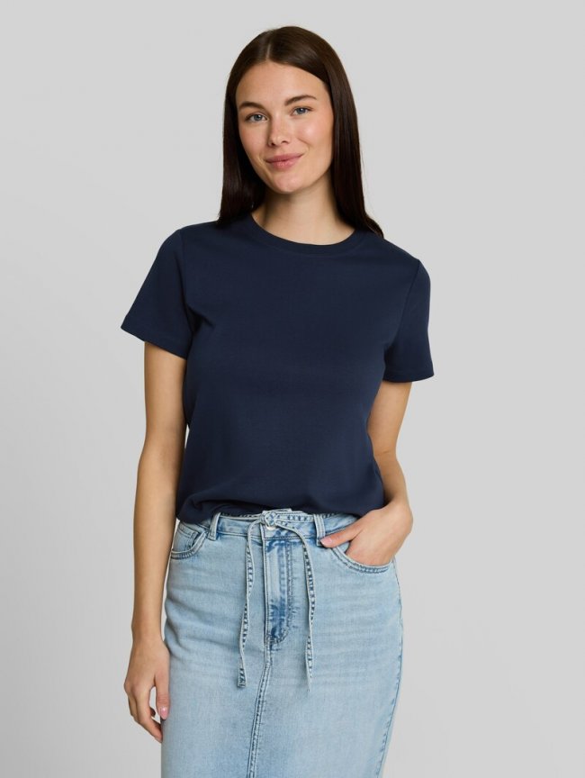 Tom Tailor Basic T-Shirt aus Baumwolle - Real Navy Blue Tom Tailor Basic T-Shirt aus Baumwolle - Real Navy Blue