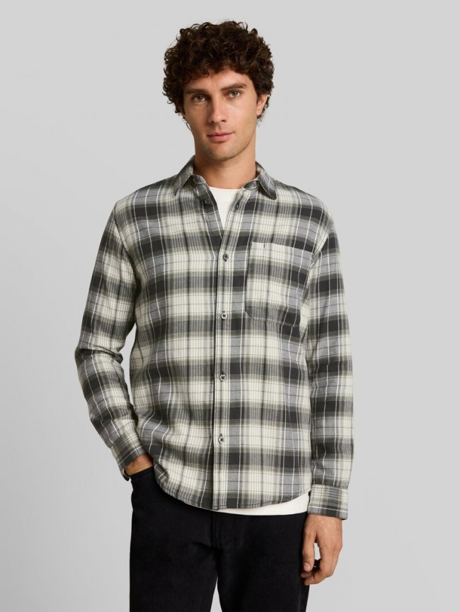 Tom Tailor Relaxed Fit Hemd mit Karomuster - Coal Grey Green Check Tom Tailor Relaxed Fit Hemd mit Karomuster - Coal Grey Green Check
