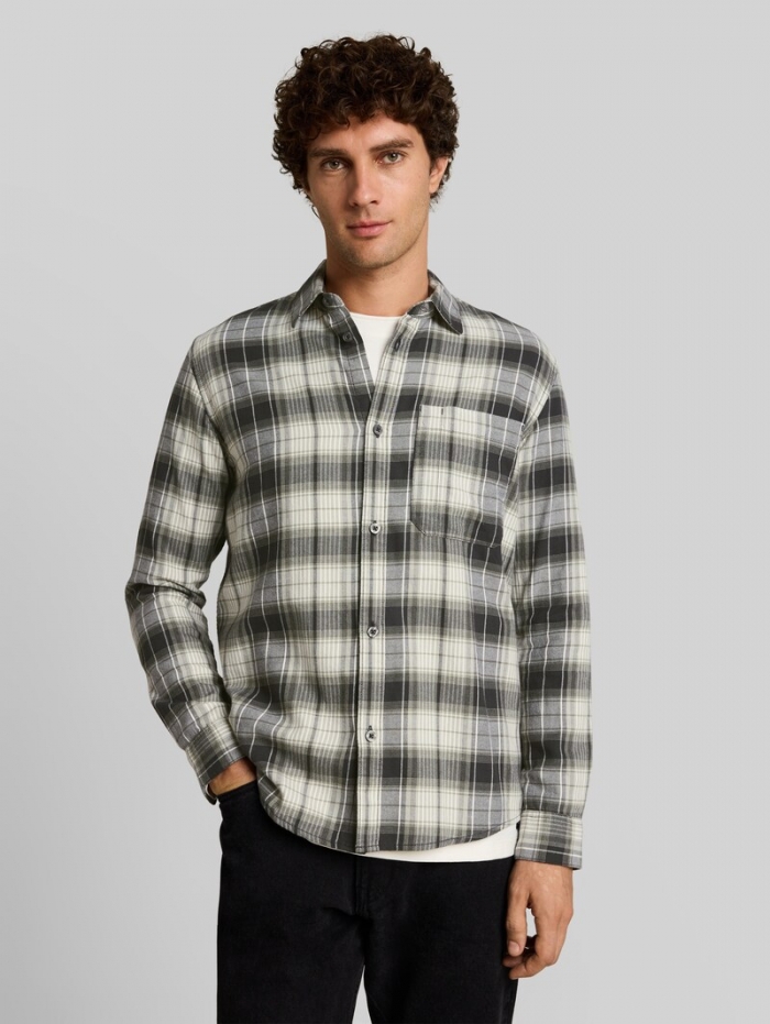 Tom Tailor Relaxed Fit Hemd mit Karomuster - Coal Grey Green Check