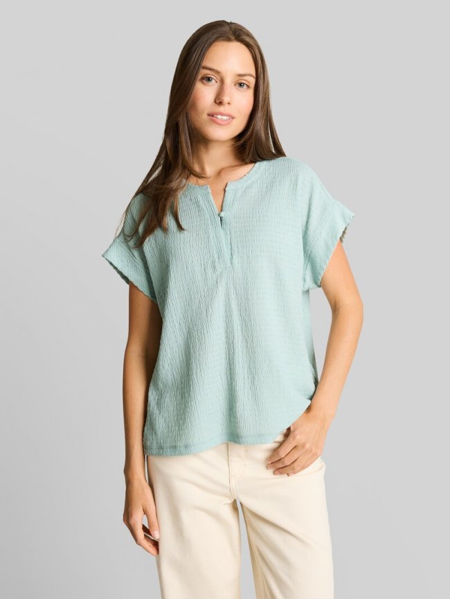 Tom Tailor Crinkle T-Shirt - Blue Haze Tom Tailor Crinkle T-Shirt - Blue Haze