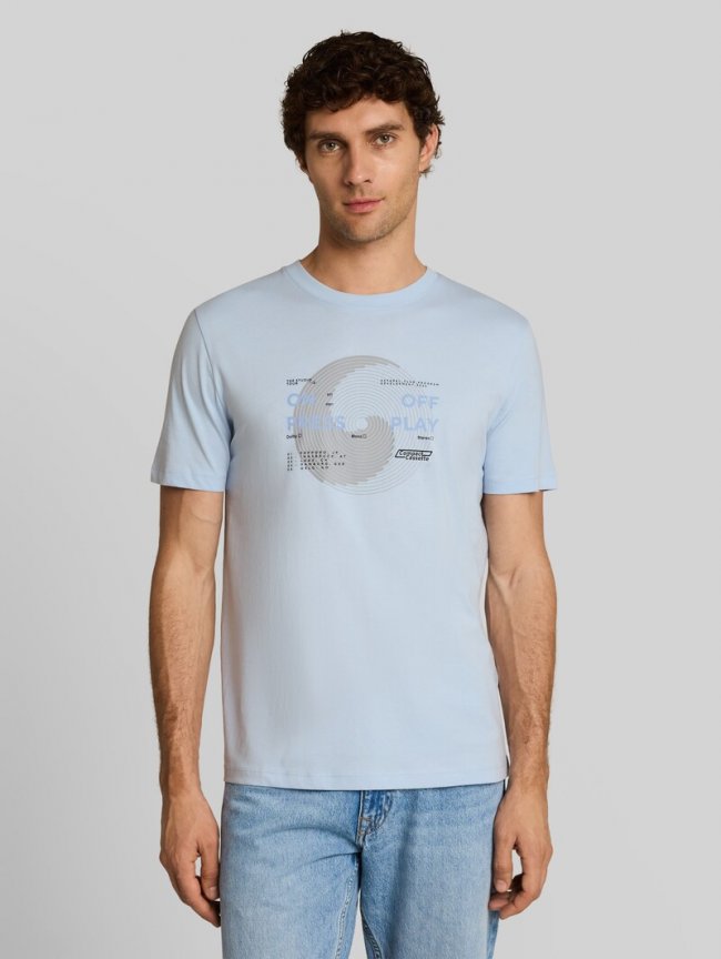 Tom Tailor T-Shirt mit Print - Light Metal Blue Tom Tailor T-Shirt mit Print - Light Metal Blue