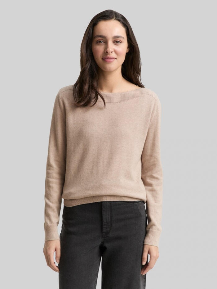 Tom Tailor Strickpullover mit Kaschmir-Anteil - Soft Taupe Melange Tom Tailor Strickpullover mit Kaschmir-Anteil - Soft Taupe Melange