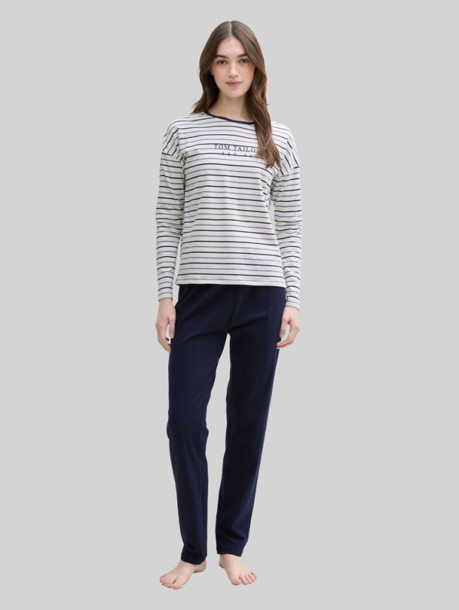 Tom Tailor Pyjama-Set mit Streifenmuster - Blue Stripe Tom Tailor Pyjama-Set mit Streifenmuster - Blue Stripe