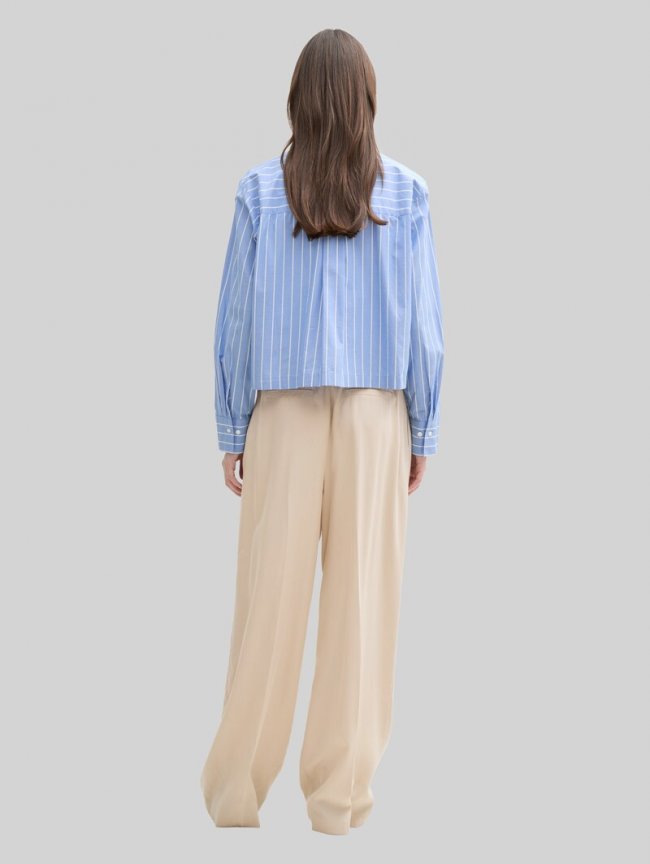 Tom Tailor Wide Leg Paperpag Hose - Light Breeze Tom Tailor Wide Leg Paperpag Hose - Light Breeze