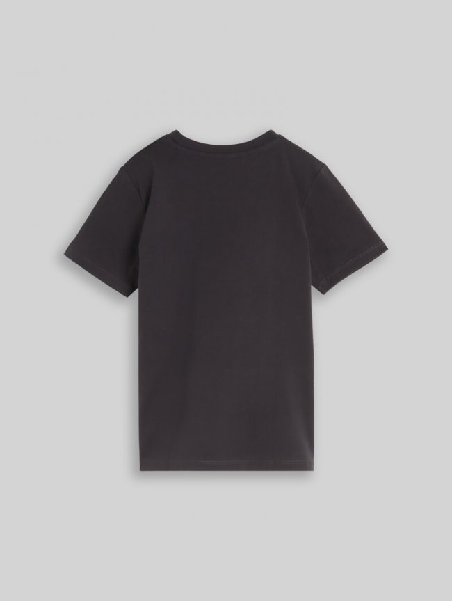 Tom Tailor T-Shirt mit Glitzer-Print - Coal Grey Tom Tailor T-Shirt mit Glitzer-Print - Coal Grey
