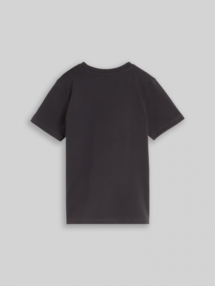 Tom Tailor T-Shirt mit Glitzer-Print - Coal Grey Tom Tailor T-Shirt mit Glitzer-Print - Coal Grey