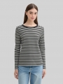 Tom Tailor Langarmshirt mit Streifenmuster - Black White Stripe Tom Tailor Langarmshirt mit Streifenmuster - Black White Stripe