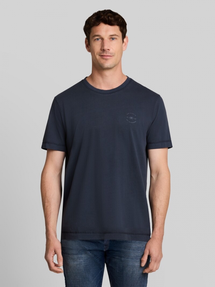 Tom Tailor T-Shirt mit Logo-Print - Sky Captain Blue Tom Tailor T-Shirt mit Logo-Print - Sky Captain Blue