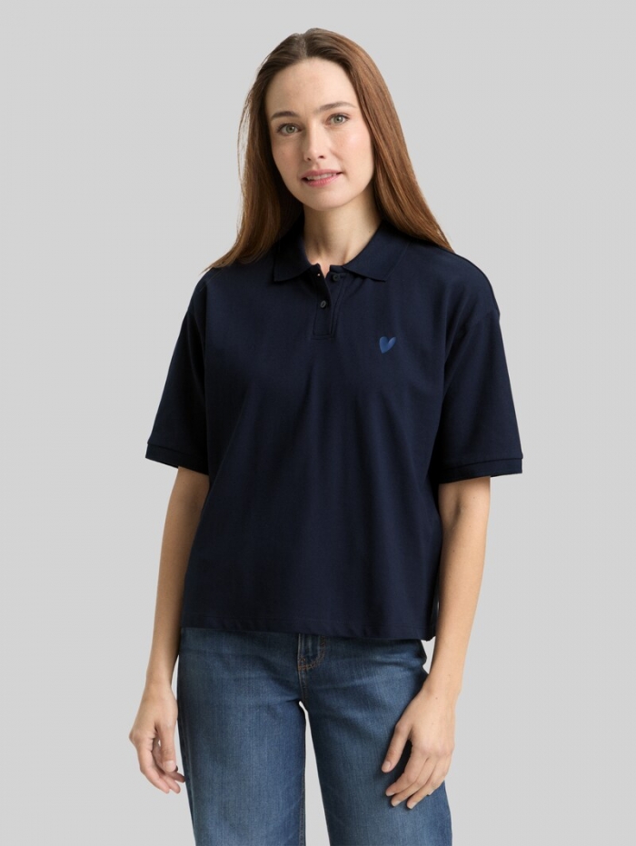 Tom Tailor Loose Fit Poloshirt - Sky Captain Blue Tom Tailor Loose Fit Poloshirt - Sky Captain Blue