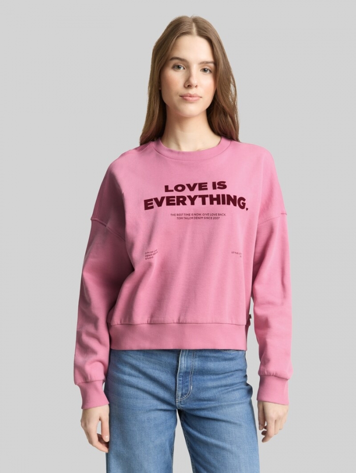 Tom Tailor Loose Fit Sweatshirt - Soft Blush Rose Tom Tailor Loose Fit Sweatshirt - Soft Blush Rose