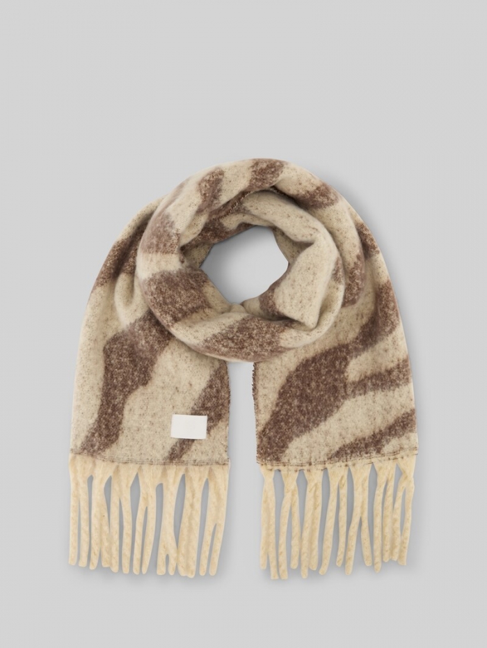 Tom Tailor Cosy Schal mit Muster - Brown Beige Zebra Print Tom Tailor Cosy Schal mit Muster - Brown Beige Zebra Print