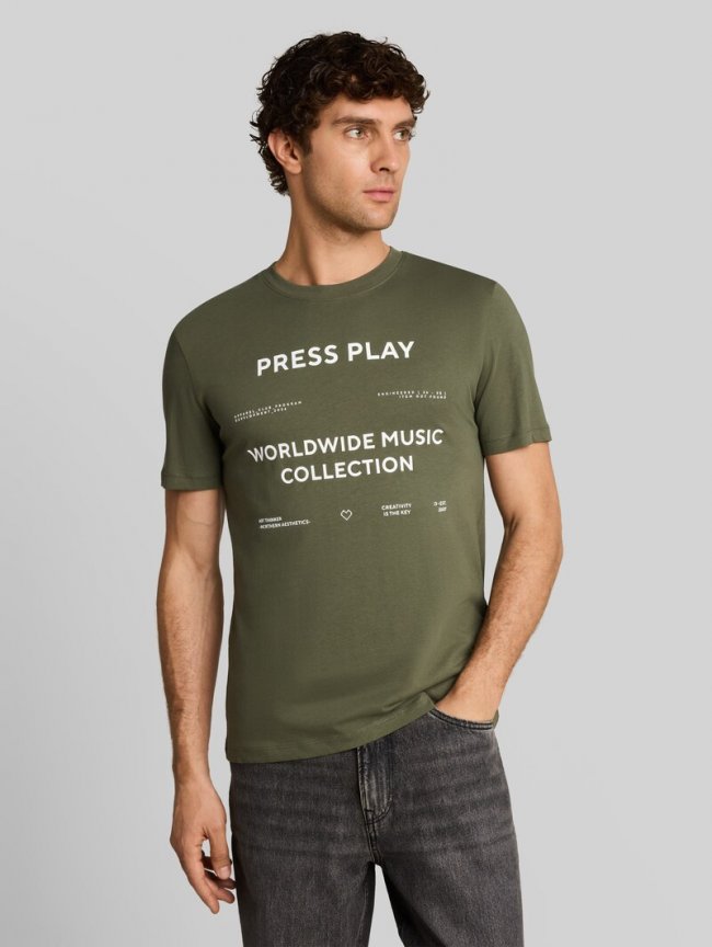 Tom Tailor T-Shirt mit Print - Urban Olive Green Tom Tailor T-Shirt mit Print - Urban Olive Green