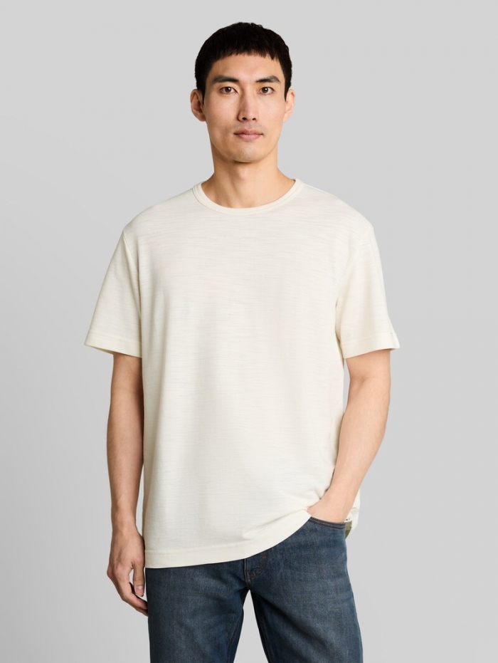 Tom Tailor Piqué T-Shirt aus Baumwolle - Gardenia White Tom Tailor Piqué T-Shirt aus Baumwolle - Gardenia White