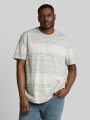Tom Tailor Plus Size - T-Shirt mit Inside-Out Streifenmuster - Rose Teal Multi Color Stripe Tom Tailor Plus Size - T-Shirt mit Inside-Out Streifenmuster - Rose Teal Multi Color Stripe