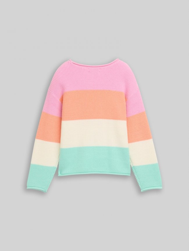 Tom Tailor Cropped Strickpullover mit Rundhalsausschnitt - Very Big Multicolor Stripe Tom Tailor Cropped Strickpullover mit Rundhalsausschnitt - Very Big Multicolor Stripe