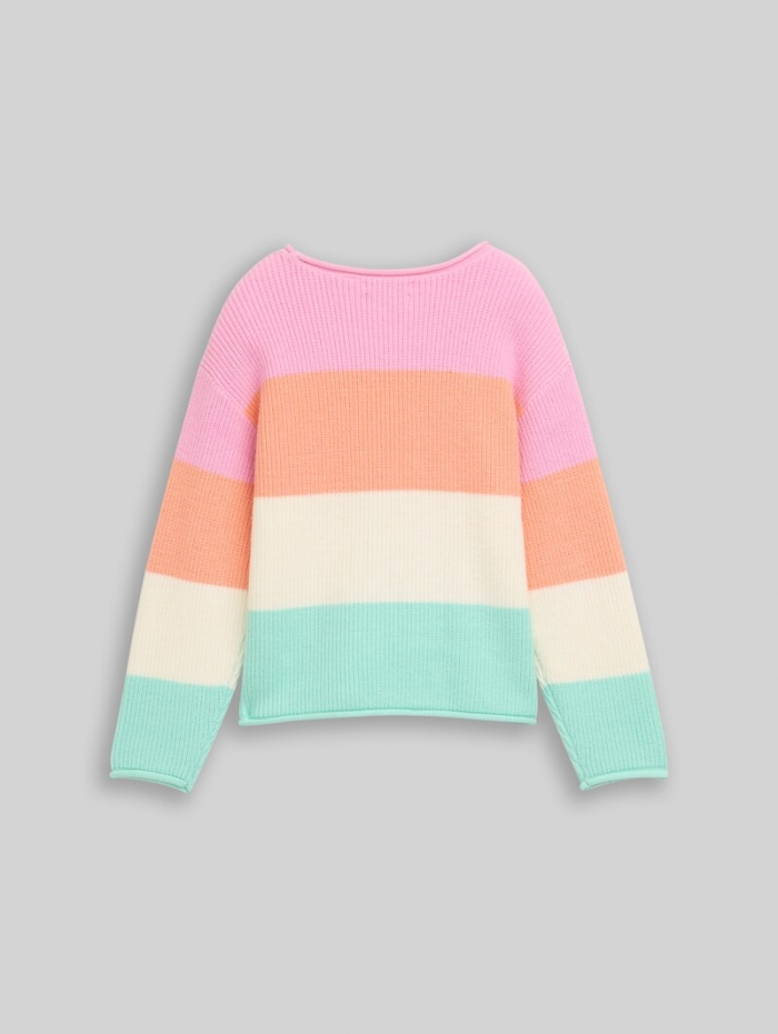 Tom Tailor Cropped Strickpullover mit Rundhalsausschnitt - Very Big Multicolor Stripe Tom Tailor Cropped Strickpullover mit Rundhalsausschnitt - Very Big Multicolor Stripe