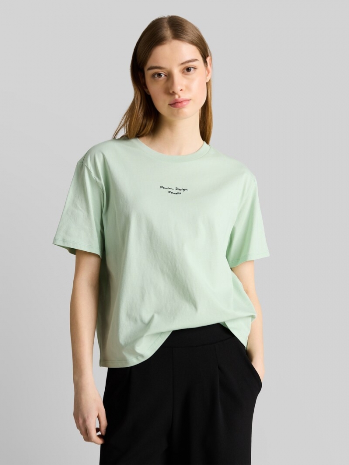 Tom Tailor Boxy Fit T-Shirt mit Stickerei - Light Matcha Green Tom Tailor Boxy Fit T-Shirt mit Stickerei - Light Matcha Green