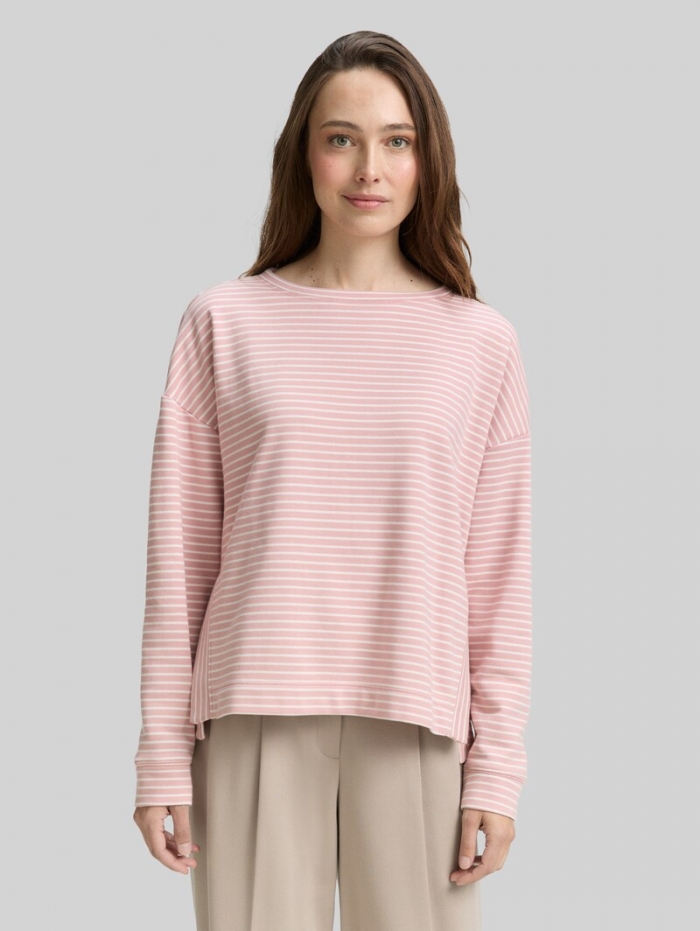 Tom Tailor Sweatshirt mit Streifenmuster - Morning Pink Offwhite Stripe Tom Tailor Sweatshirt mit Streifenmuster - Morning Pink Offwhite Stripe