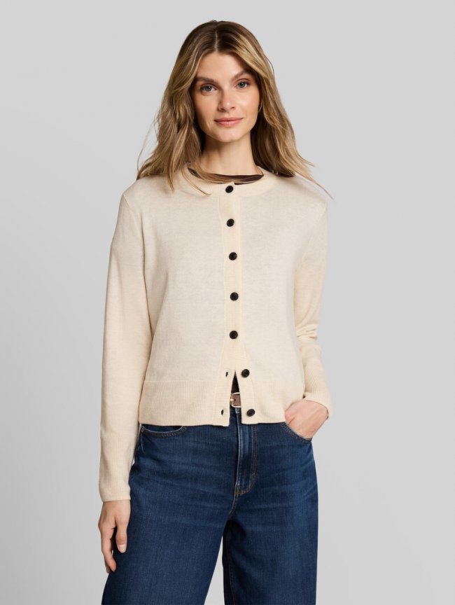 Tom Tailor Cardigan mit Kaschmir-Anteil - Whisper Offwhite Melange Tom Tailor Cardigan mit Kaschmir-Anteil - Whisper Offwhite Melange