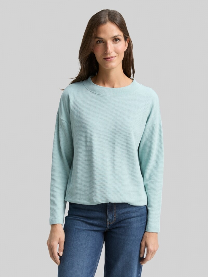 Tom Tailor Loose Fit Sweatshirt - White Moss Tom Tailor Loose Fit Sweatshirt - White Moss