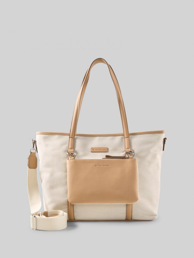 Tom Tailor TTJAMILA L Shopper mit 2-in-1-Funktion - Mixed Off White Tom Tailor TTJAMILA L Shopper mit 2-in-1-Funktion - Mixed Off White