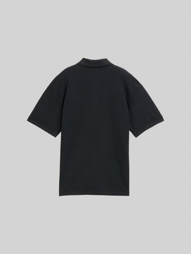 Tom Tailor Oversize Poloshirt mit Logo Badge - Heavy Black Tom Tailor Oversize Poloshirt mit Logo Badge - Heavy Black