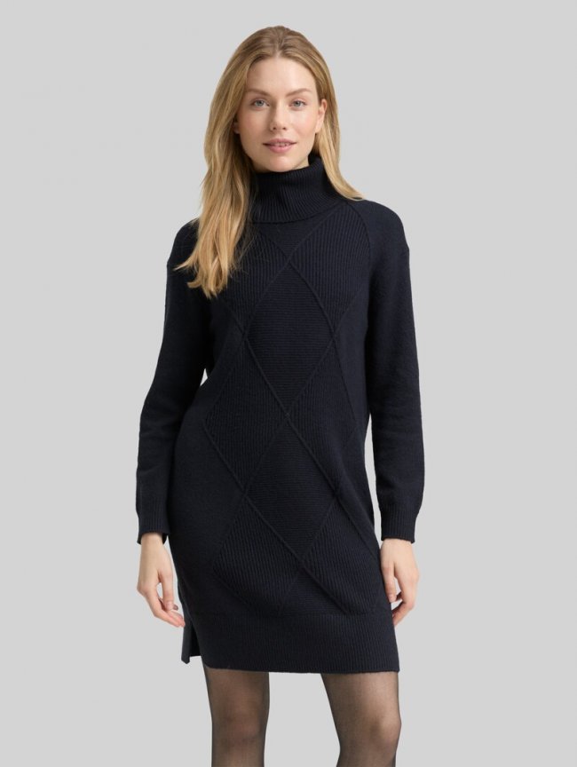Tom Tailor Loose Fit Strickkleid - Sky Captain Blue Tom Tailor Loose Fit Strickkleid - Sky Captain Blue