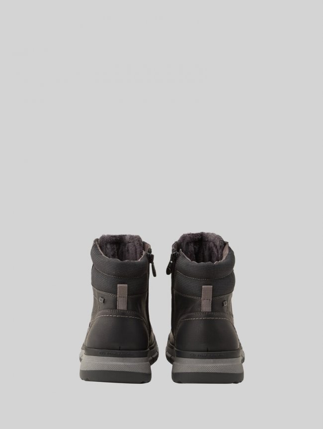 Tom Tailor Gefütterte Kunstleder Stiefeletten - Black Tom Tailor Gefütterte Kunstleder Stiefeletten - Black