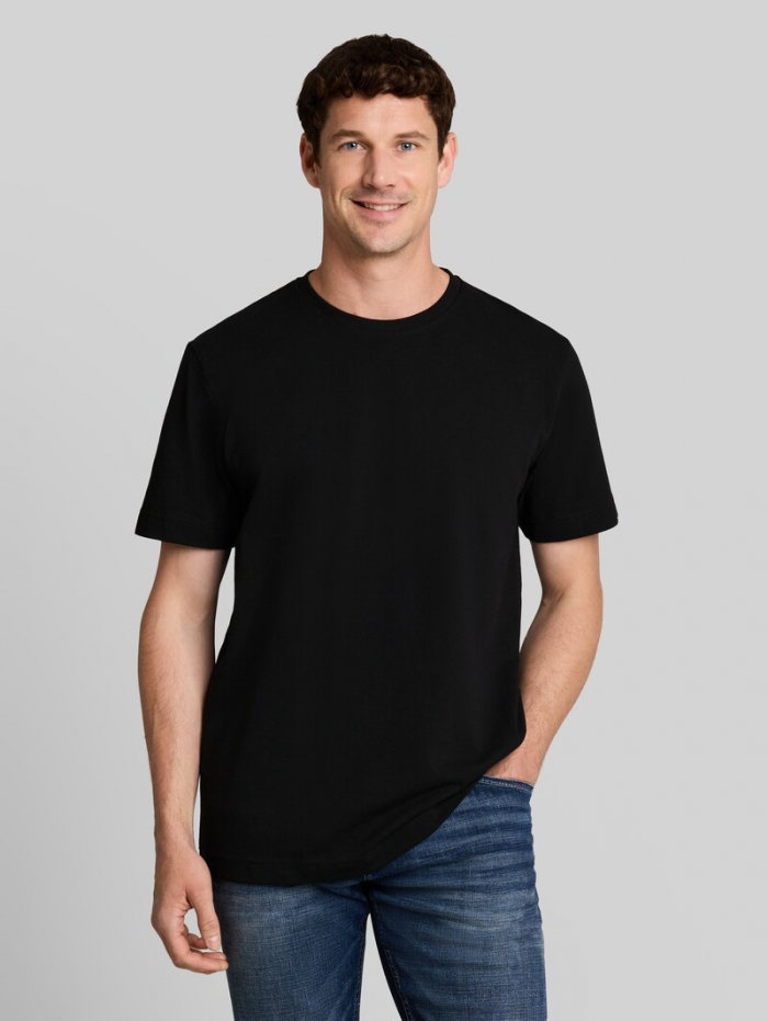 Tom Tailor Piqué T-Shirt mit Logo-Badge - Black Tom Tailor Piqué T-Shirt mit Logo-Badge - Black
