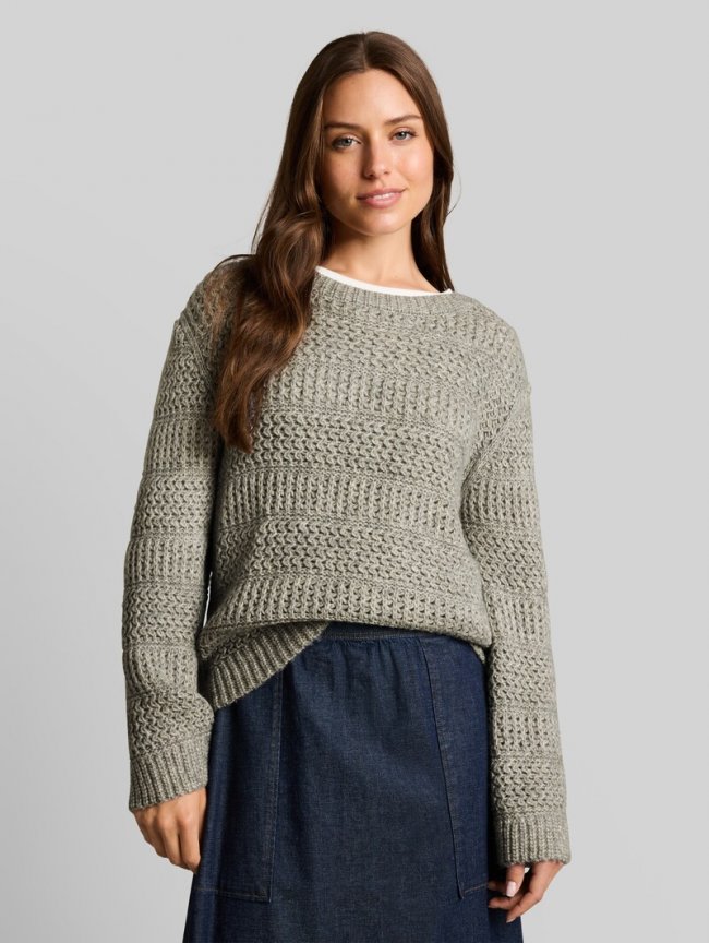 Tom Tailor Strickpullover mit Wollanteil - Soft Grey Melange Tom Tailor Strickpullover mit Wollanteil - Soft Grey Melange