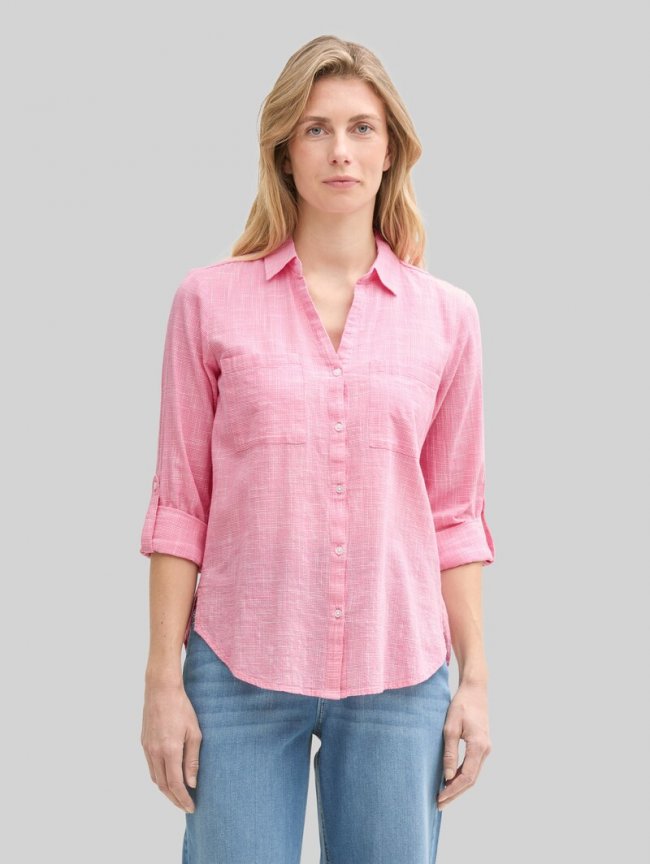 Tom Tailor Bluse mit Brusttaschen - Bright Rose Tom Tailor Bluse mit Brusttaschen - Bright Rose