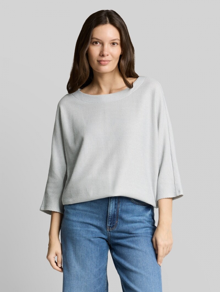 Tom Tailor Langarmshirt mit Fledermausärmeln - Soft Dusty Blue Melange