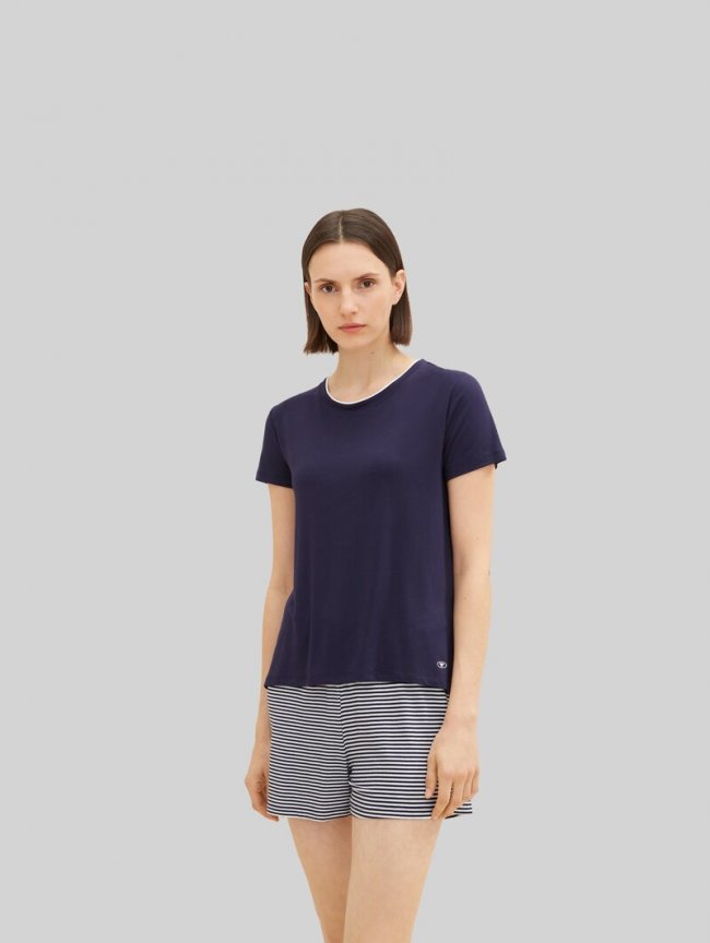 Tom Tailor Pyjama-Set mit Streifenmuster - Blue Ring Tom Tailor Pyjama-Set mit Streifenmuster - Blue Ring