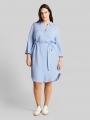 Tom Tailor Plus Size - Blusenkleid mit Leinenanteil - Fjord Blue Irregular Stripe Tom Tailor Plus Size - Blusenkleid mit Leinenanteil - Fjord Blue Irregular Stripe