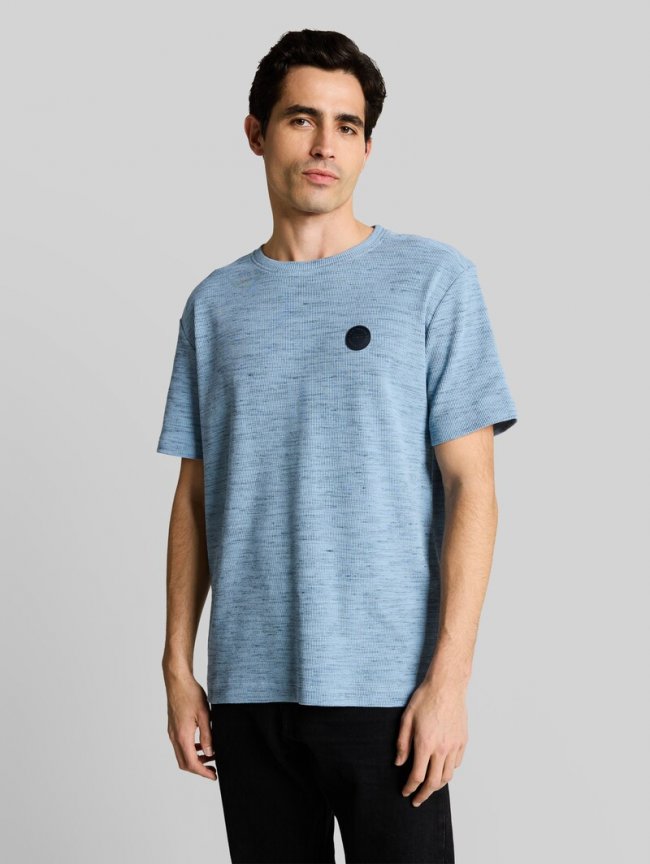 Tom Tailor T-Shirt mit Waffelstruktur - Blue Grey Waffle Inject Tom Tailor T-Shirt mit Waffelstruktur - Blue Grey Waffle Inject