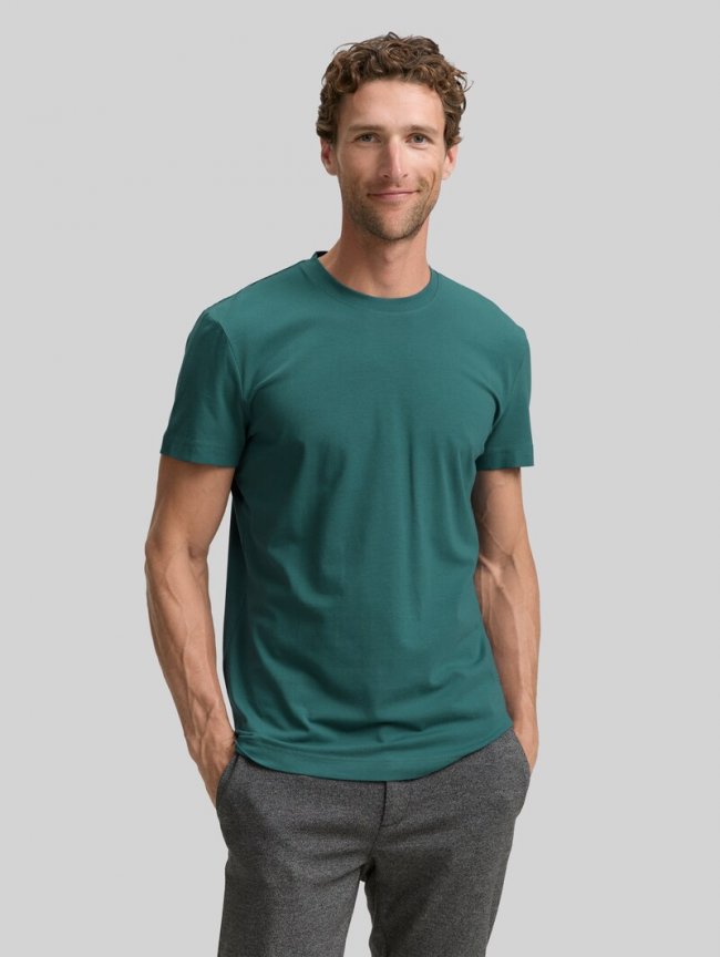 Tom Tailor Slim Fit T-Shirt mit Stretch - Jasper Green Tom Tailor Slim Fit T-Shirt mit Stretch - Jasper Green